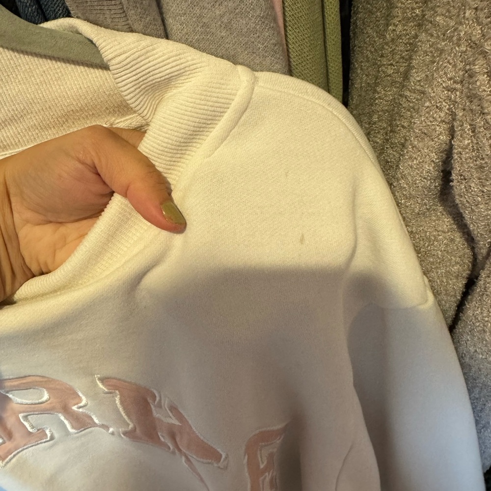 White PARKE Crewneck Sweatshirt with Pink - Picture 7 of 7